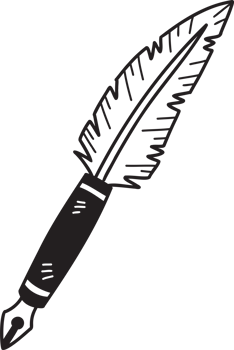 Hand Drawn Feather quill pen illustration png