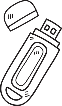 Hand Drawn USB Flash Drive illustration png