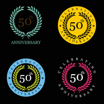 Celebrating anniversary badges with elegent design vector