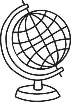 Hand Drawn globe model illustration png
