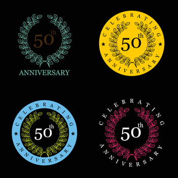 Celebrating anniversary badges with elegent design vector