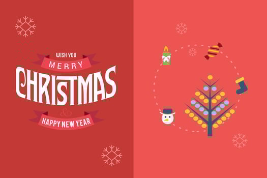 Merry Christmas card with elegent design and typography vector