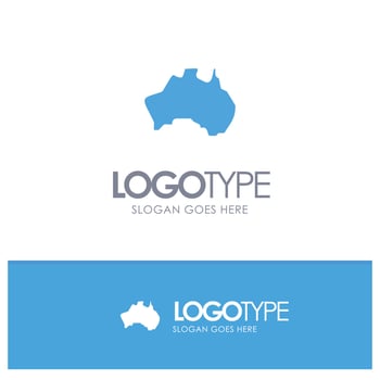 Australian Country Location Map Travel Blue Solid Logo with place for tagline vector