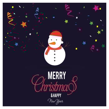 Christmas card with creative design and typography vector