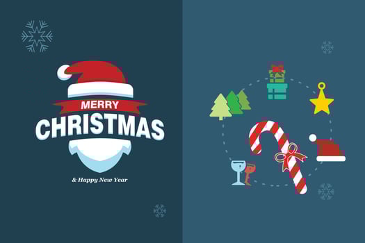Merry Christmas card with elegent design and typography vector