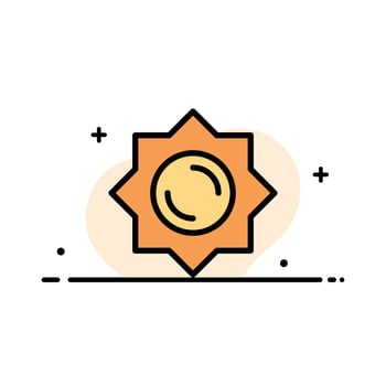 Sun Sunshine Greece  Business Flat Line Filled Icon Vector Banner Template
