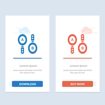 Research Search Sign Computing  Blue and Red Download and Buy Now web Widget Card Template vector