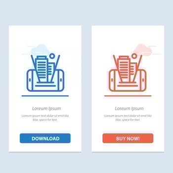 Mobile Cell Technology Building  Blue and Red Download and Buy Now web Widget Card Template vector