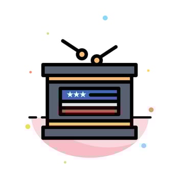 Drum Holiday Independence Independence Day Abstract Flat Color Icon Template vector