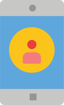 Application Mobile Mobile Application Profile  Flat Color Icon Vector icon banner Template