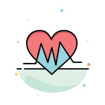 Medical Heart Heartbeat Pulse Abstract Flat Color Icon Template vector