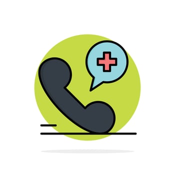 Mobile Phone Medical Hospital Abstract Circle Background Flat color Icon vector