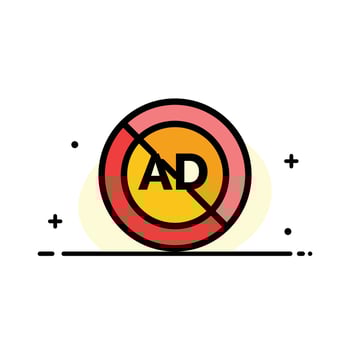 Ad Ad block Advertisement Advertising Block  Business Flat Line Filled Icon Vector Banner Template
