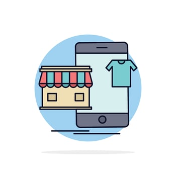 shopping garments buy online shop Flat Color Icon Vector