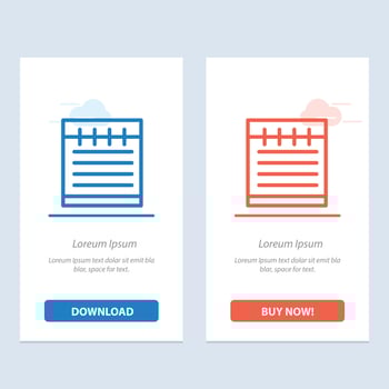 Notebook Study Education School  Blue and Red Download and Buy Now web Widget Card Template vector