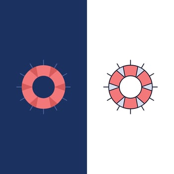 help lifebuoy lifesaver save support Flat Color Icon Vector