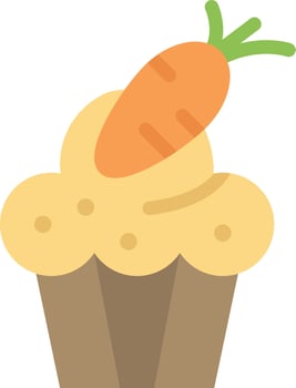 Cake Cup Food Easter Carrot  Flat Color Icon Vector icon banner Template