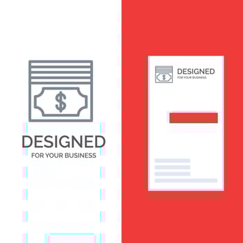 Cash Dollar Money Grey Logo Design and Business Card Template vector