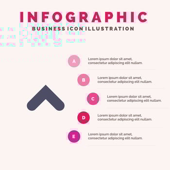 Arrow Arrows Up Sign Solid Icon Infographics 5 Steps Presentation Background vector