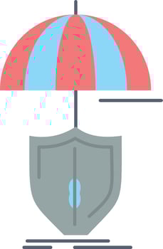 insurance protection safety digital shield Flat Color Icon Vector