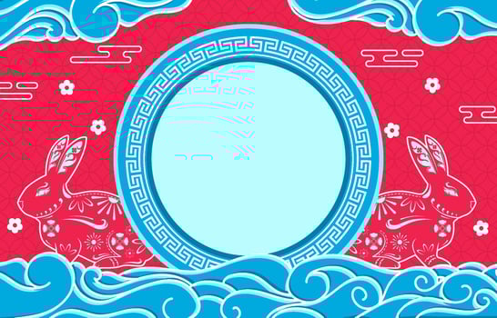 Happy Chinese New Year 2023 Rabbit Zodiac vector