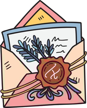 vintage postcard with wax seal illustration vector