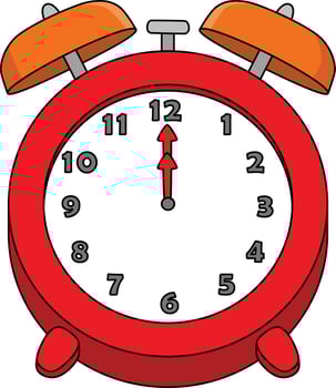 Clock Cartoon Colored Clipart Illustration vector