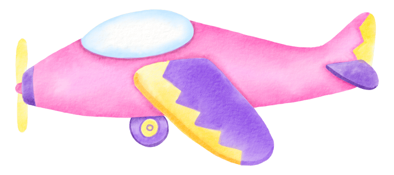 Airplane watercolor cartoon cute png