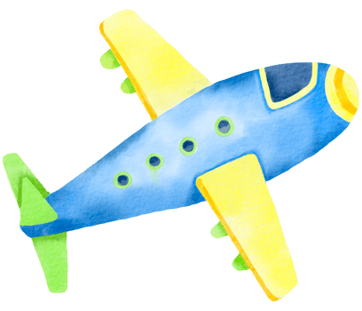 Airplane watercolor cartoon cute png