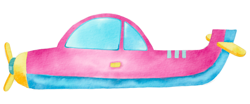 Airplane watercolor cartoon cute png