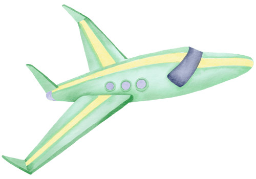 Airplane watercolor cartoon cute png