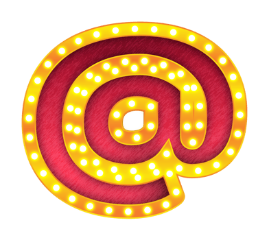 at retro cinema light bulb sign alphabet png