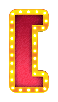 bracket retro cinema light bulb sign alphabet png