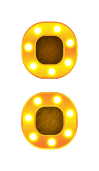 colon retro cinema light bulb sign alphabet png