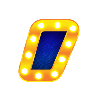 comma retro cinema light bulb sign alphabet png