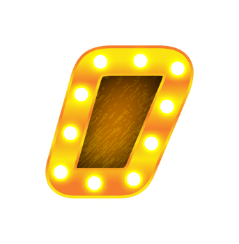 comma retro cinema light bulb sign alphabet png