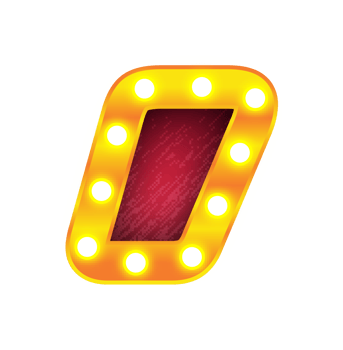 comma retro cinema light bulb sign alphabet png