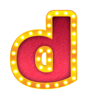 d retro cinema light bulb sign alphabet png