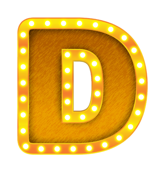 d retro cinema light bulb sign alphabet png