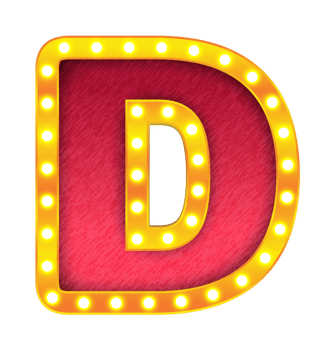 d retro cinema light bulb sign alphabet png