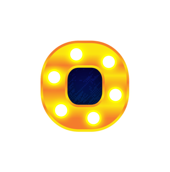 dot retro cinema light bulb sign alphabet png