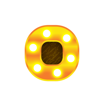dot retro cinema light bulb sign alphabet png