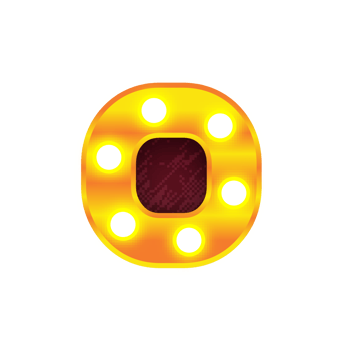 dot retro cinema light bulb sign alphabet png