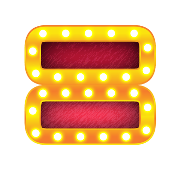 equal retro cinema light bulb sign alphabet png