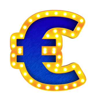 euro retro cinema light bulb sign alphabet png