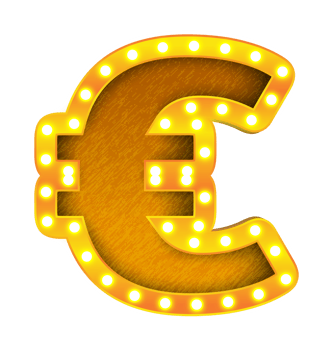 euro retro cinema light bulb sign alphabet png
