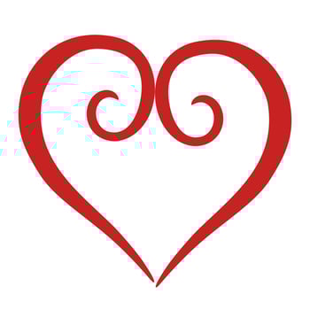 Heart and love. Heart for Valentine's day. Holiday of all lovers. Valentine's Day 2021. February 14. Red icon. Flat design. Vector hand draw illustration.