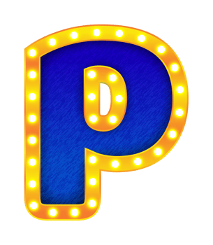 p retro cinema light bulb sign alphabet png