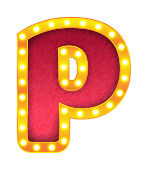 p retro cinema light bulb sign alphabet png