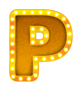 p retro cinema light bulb sign alphabet png